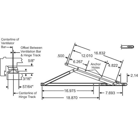 Strybuc 28in SUPERIOR SS 4 BAR HINGE 28-28-15-2S
